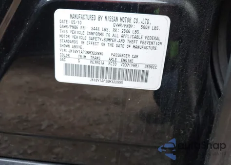 2011 Infiniti M37 z USA, uszkodzony, nr VIN JN1BY1AP3BM322990